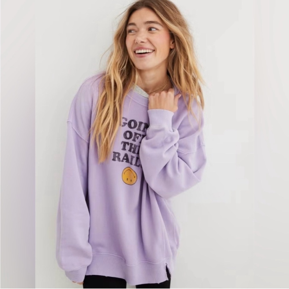 Aerie โGoing offโ the railsโ Sweatshirt Size XS/S